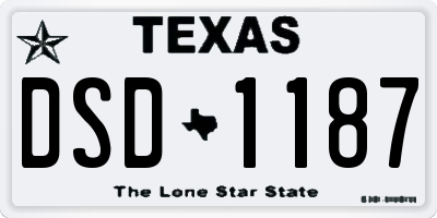 TX license plate DSD1187