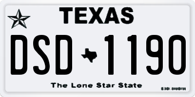 TX license plate DSD1190