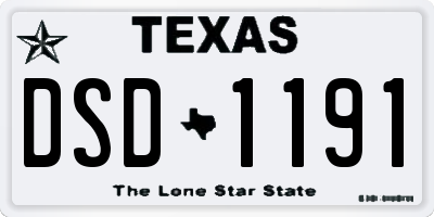 TX license plate DSD1191