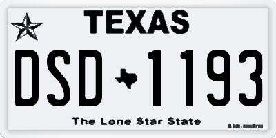 TX license plate DSD1193