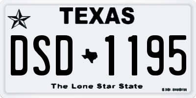 TX license plate DSD1195