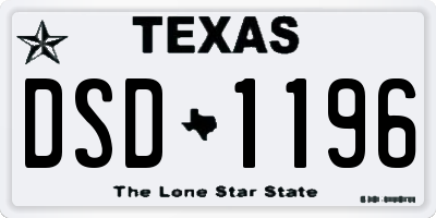 TX license plate DSD1196