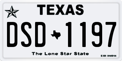 TX license plate DSD1197