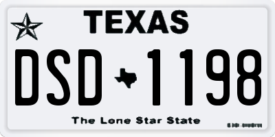 TX license plate DSD1198