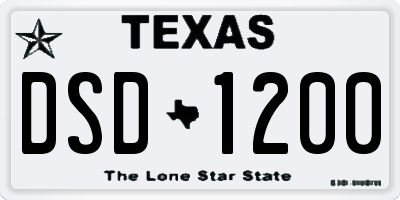 TX license plate DSD1200