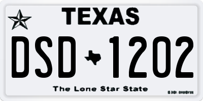 TX license plate DSD1202