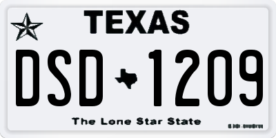 TX license plate DSD1209