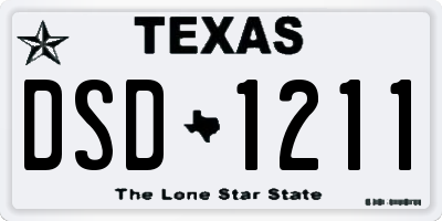 TX license plate DSD1211