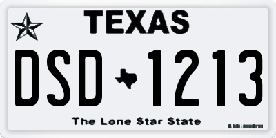 TX license plate DSD1213