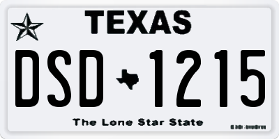 TX license plate DSD1215