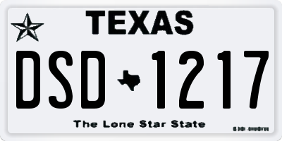 TX license plate DSD1217