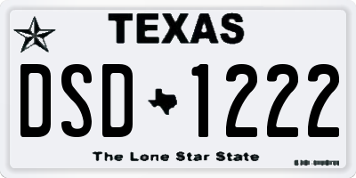 TX license plate DSD1222