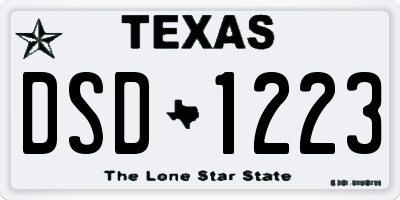 TX license plate DSD1223