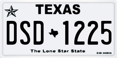 TX license plate DSD1225