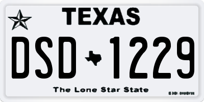TX license plate DSD1229