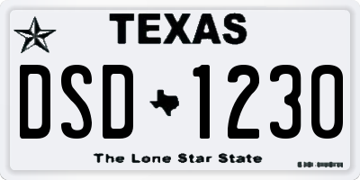 TX license plate DSD1230