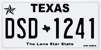 TX license plate DSD1241
