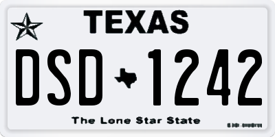TX license plate DSD1242