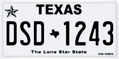 TX license plate DSD1243