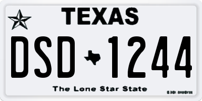 TX license plate DSD1244