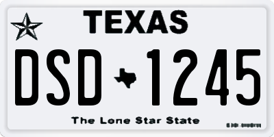 TX license plate DSD1245