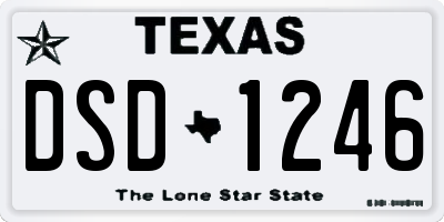 TX license plate DSD1246