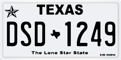 TX license plate DSD1249
