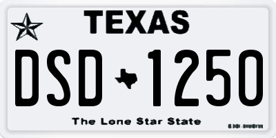 TX license plate DSD1250
