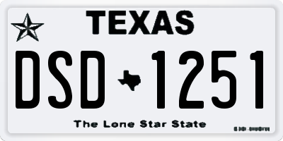 TX license plate DSD1251