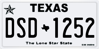 TX license plate DSD1252