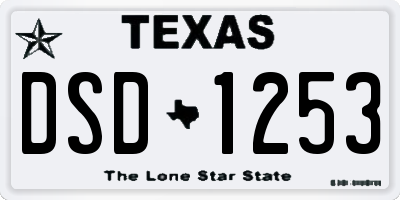 TX license plate DSD1253