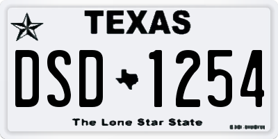 TX license plate DSD1254