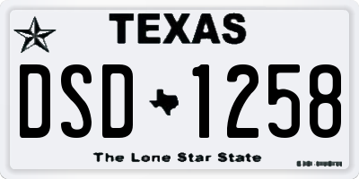 TX license plate DSD1258