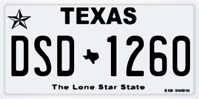 TX license plate DSD1260