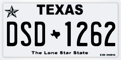TX license plate DSD1262