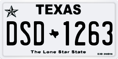 TX license plate DSD1263