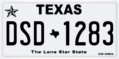 TX license plate DSD1283