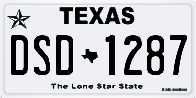 TX license plate DSD1287