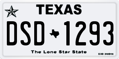 TX license plate DSD1293