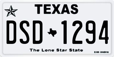 TX license plate DSD1294