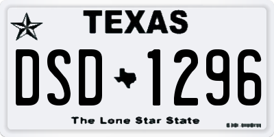 TX license plate DSD1296