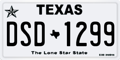 TX license plate DSD1299