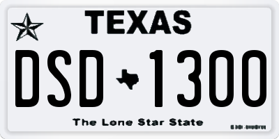 TX license plate DSD1300