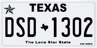 TX license plate DSD1302