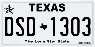 TX license plate DSD1303