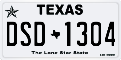 TX license plate DSD1304