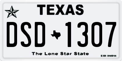 TX license plate DSD1307