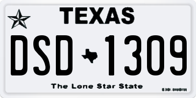 TX license plate DSD1309