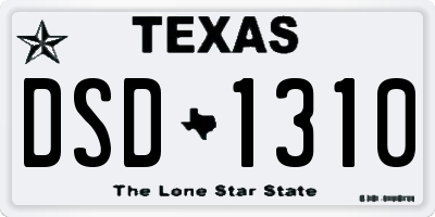 TX license plate DSD1310