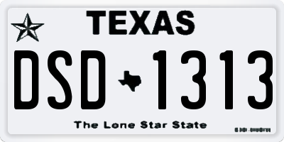 TX license plate DSD1313